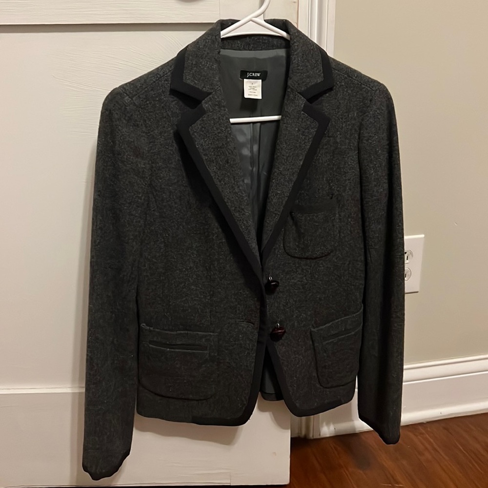J. Crew Schoolboy Blazer, Gray Wool, Size 0